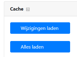 Daten manuell aktualisieren über Einstellungen, Cache in Ledger Botje